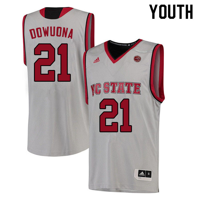 Youth #21 Ebenezer Dowuona NC State Wolfpack College Basketball Jerseys Sale-White